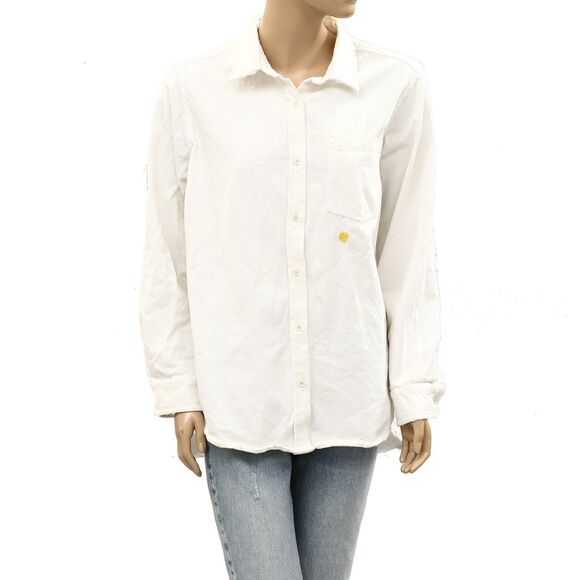 Kerri Rosenthal Tops - Kerri Rosenthal Mia Shirt Quilted Patch Shirt Top Buttondown Cotton L 287852